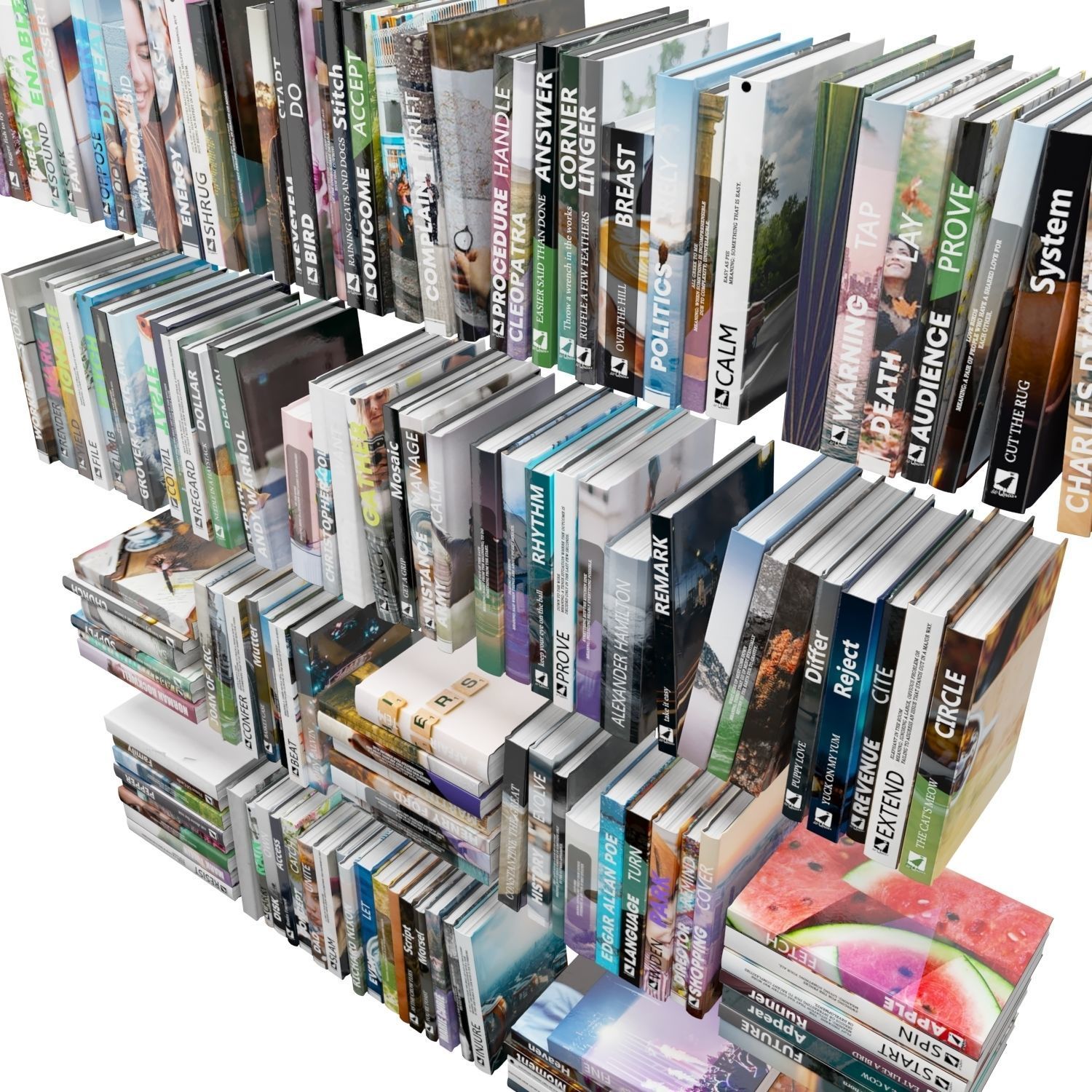 Books 150 pieces 1-6-2 Low-poly 3D model_20