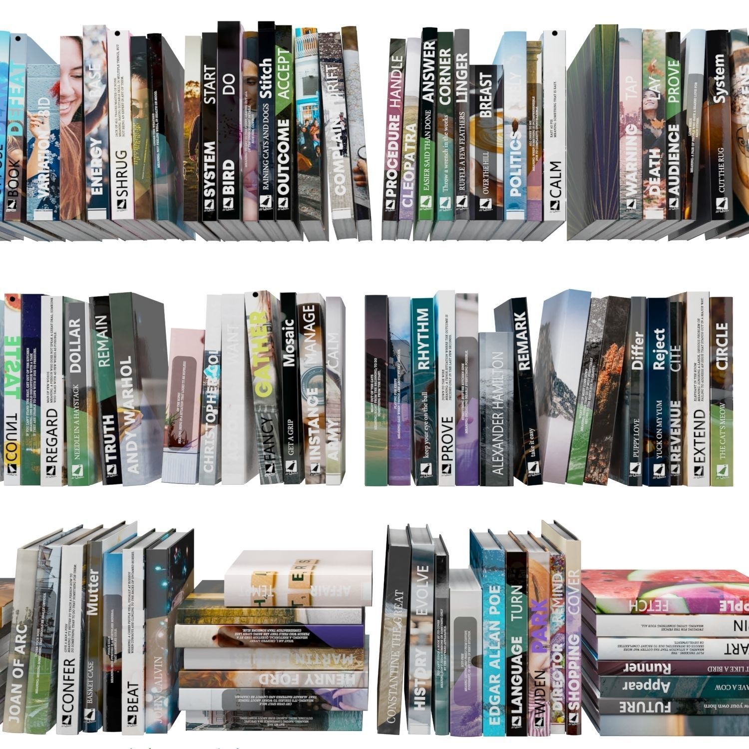 Books 150 pieces 1-6-2 Low-poly 3D model_11