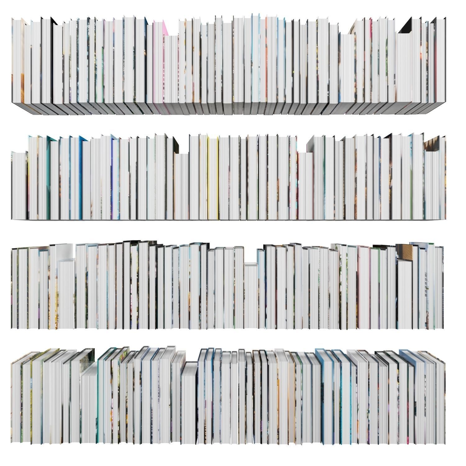 Books 150 pieces 1-7-1 Low-poly 3D model_14