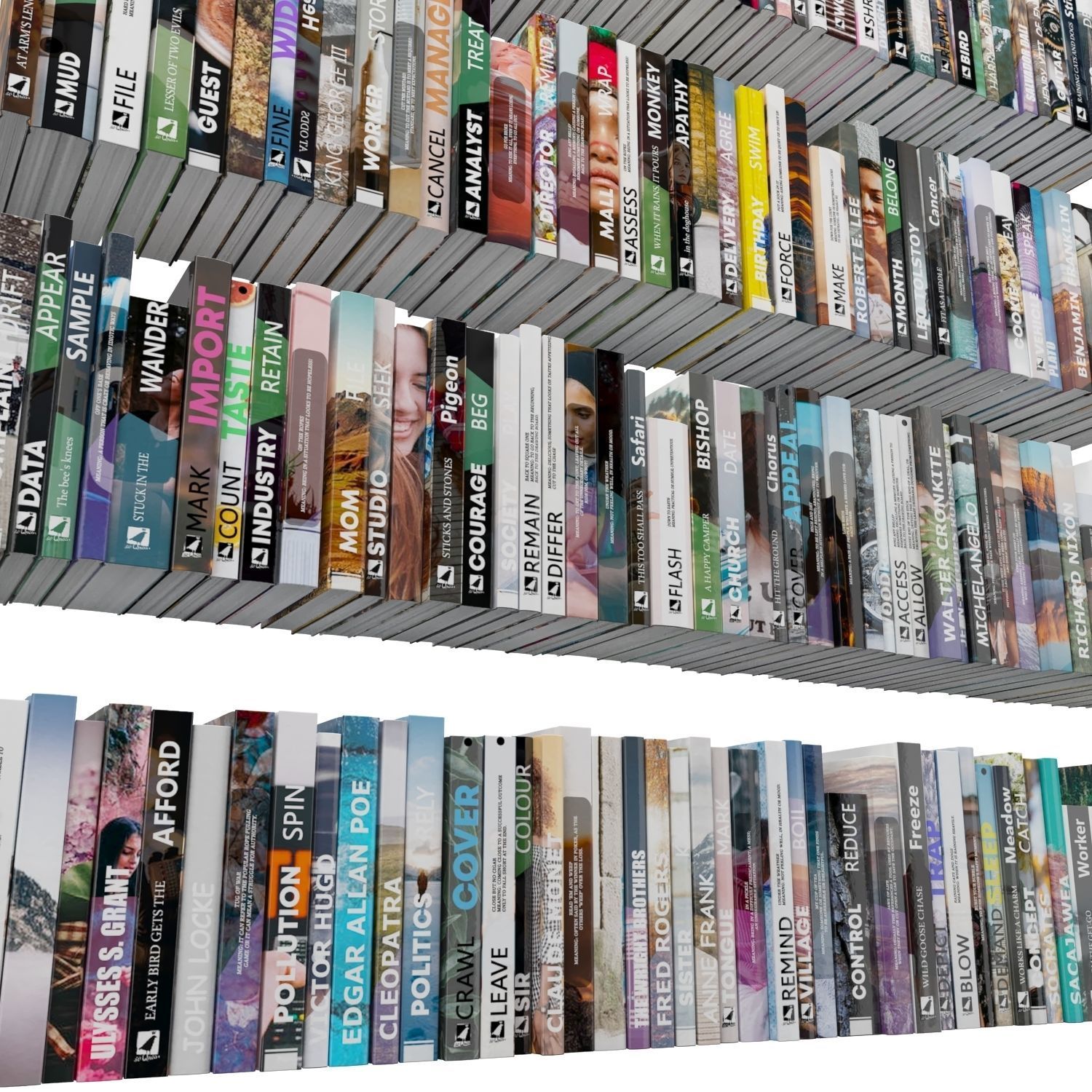 Books 150 pieces 1-7-1 Low-poly 3D model_17