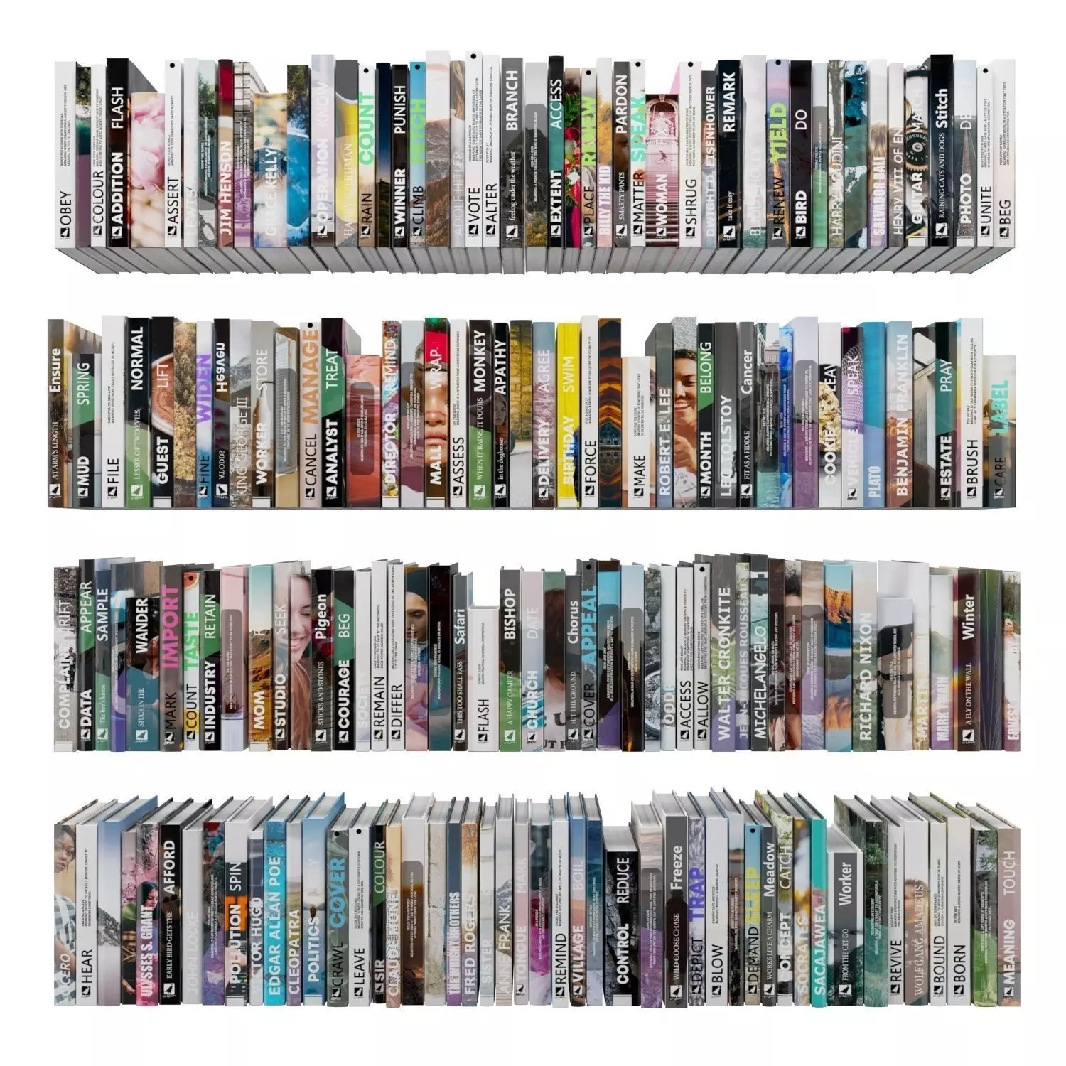 Books 150 pieces 1-7-1 Low-poly 3D model_0