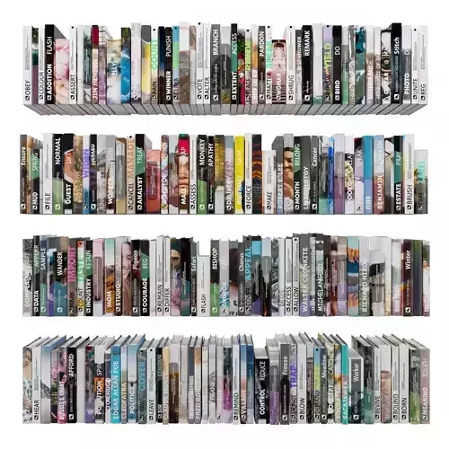 Books 150 pieces 1-7-1 Low-poly 3D model
