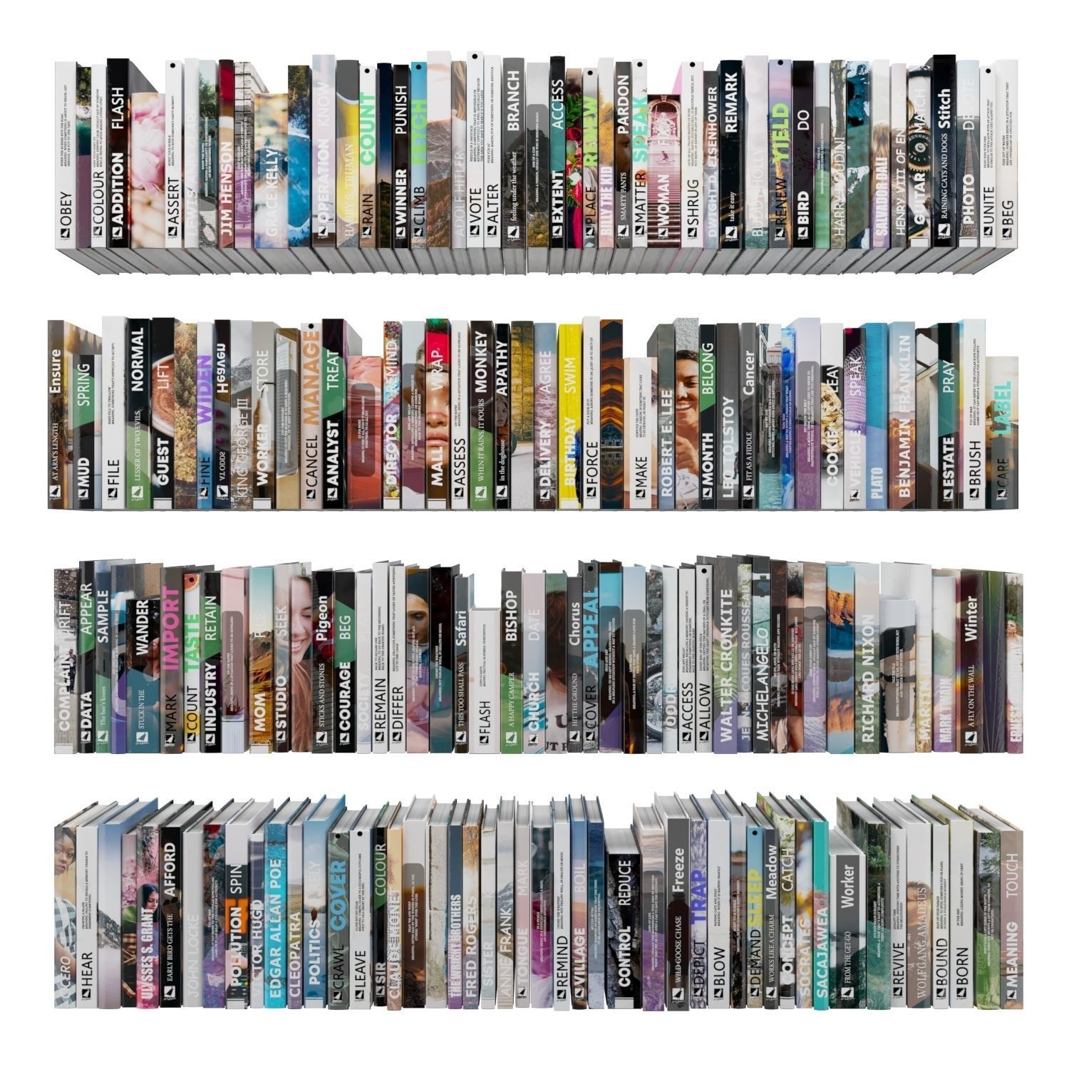 Books 150 pieces 1-7-1 Low-poly 3D model_1