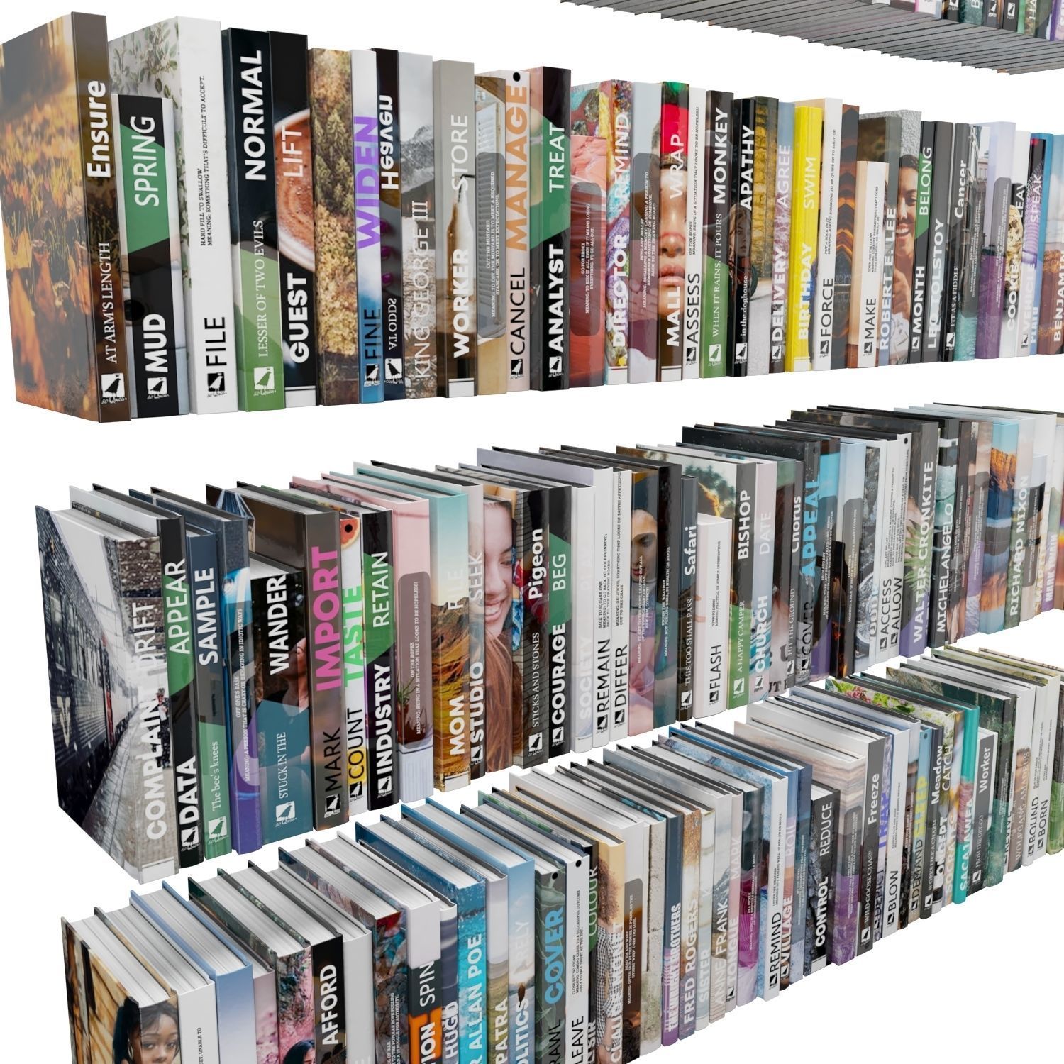 Books 150 pieces 1-7-1 Low-poly 3D model_18