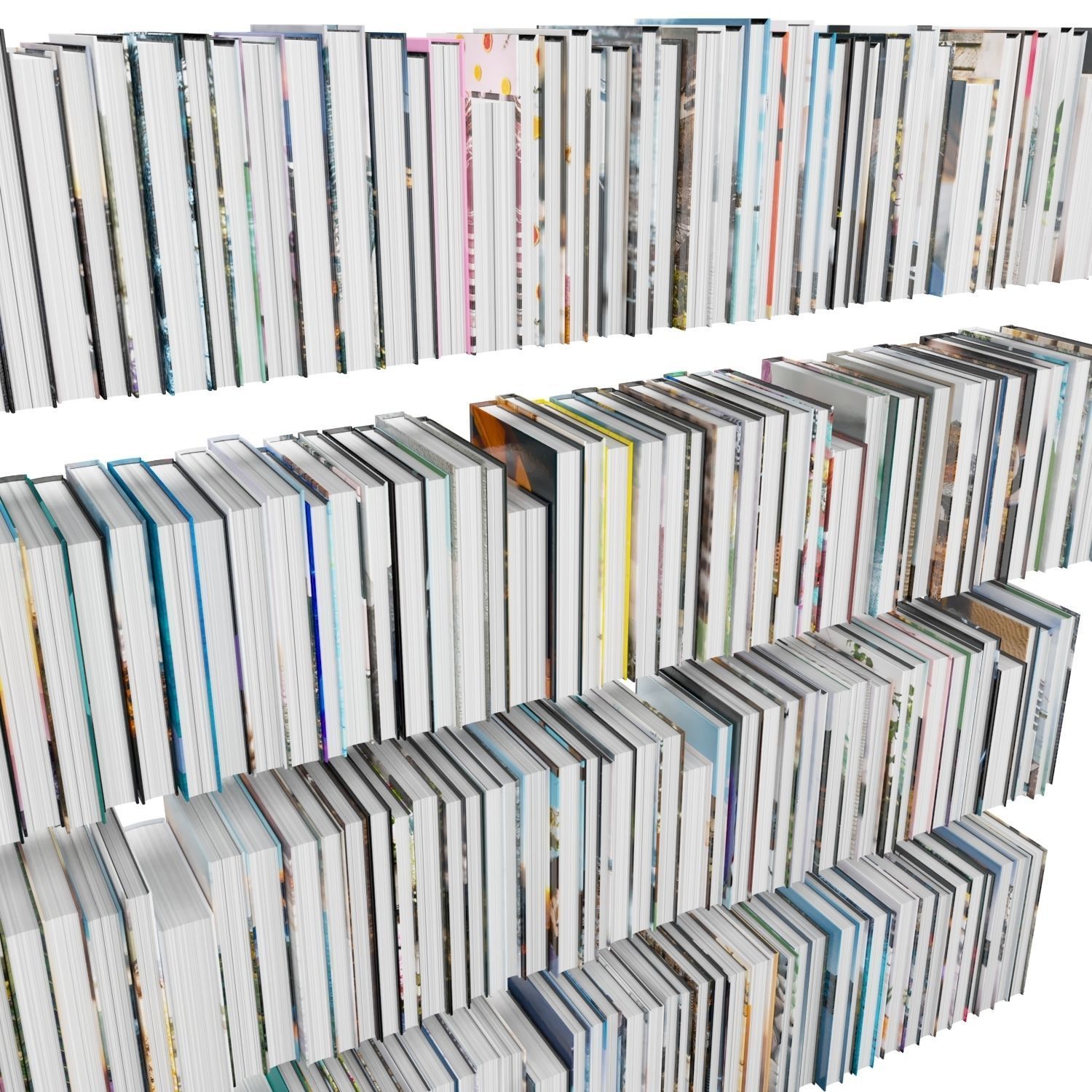 Books 150 pieces 1-7-1 Low-poly 3D model_9