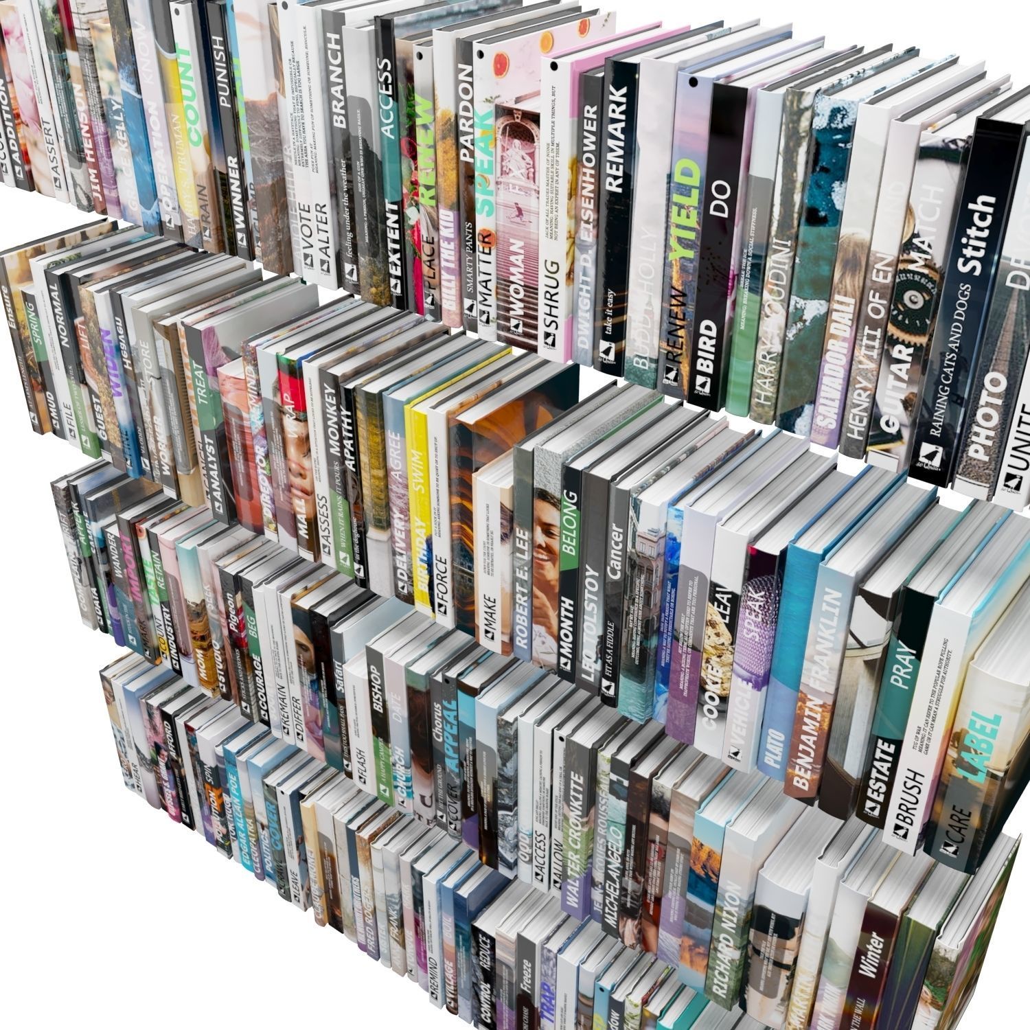 Books 150 pieces 1-7-1 Low-poly 3D model_21