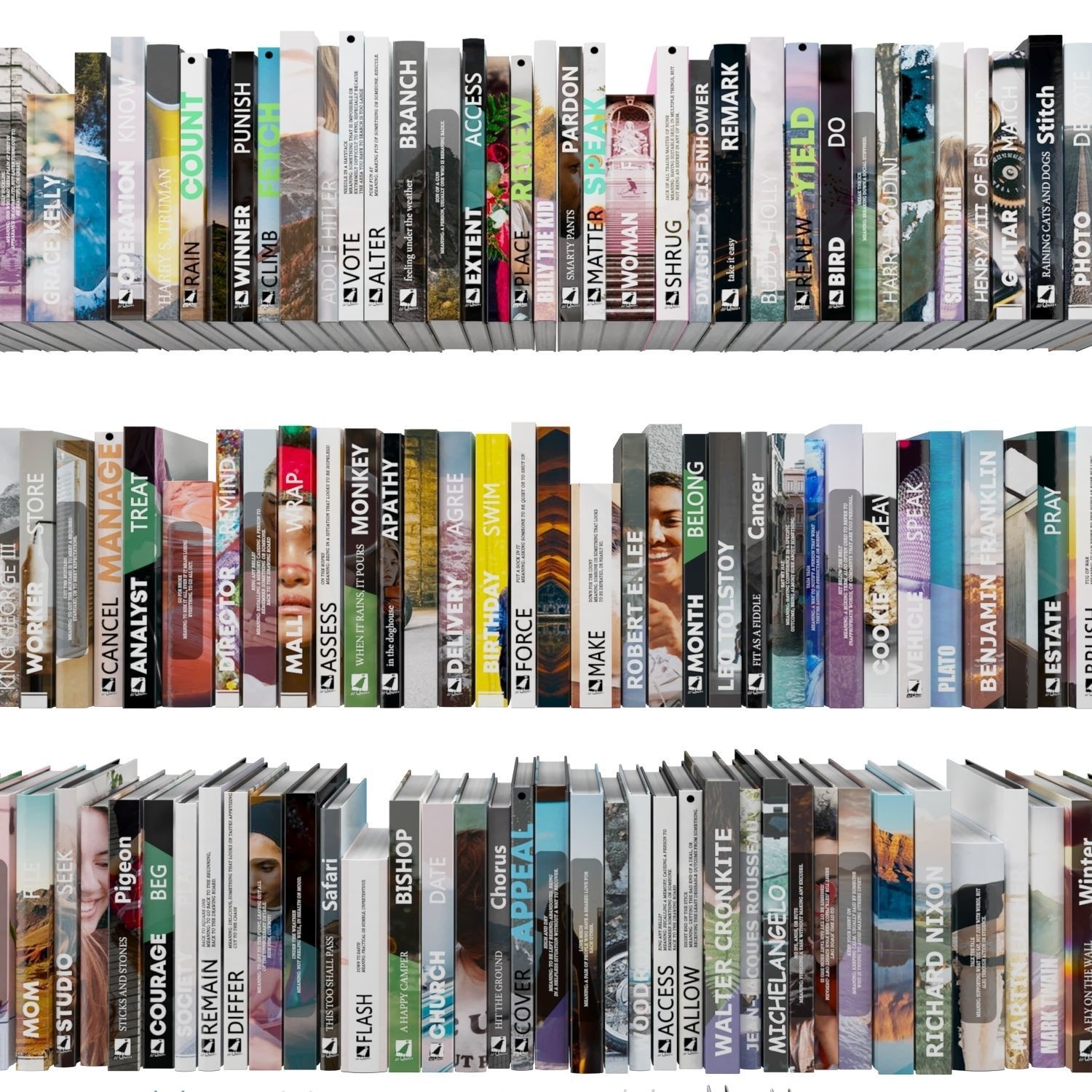 Books 150 pieces 1-7-1 Low-poly 3D model_11