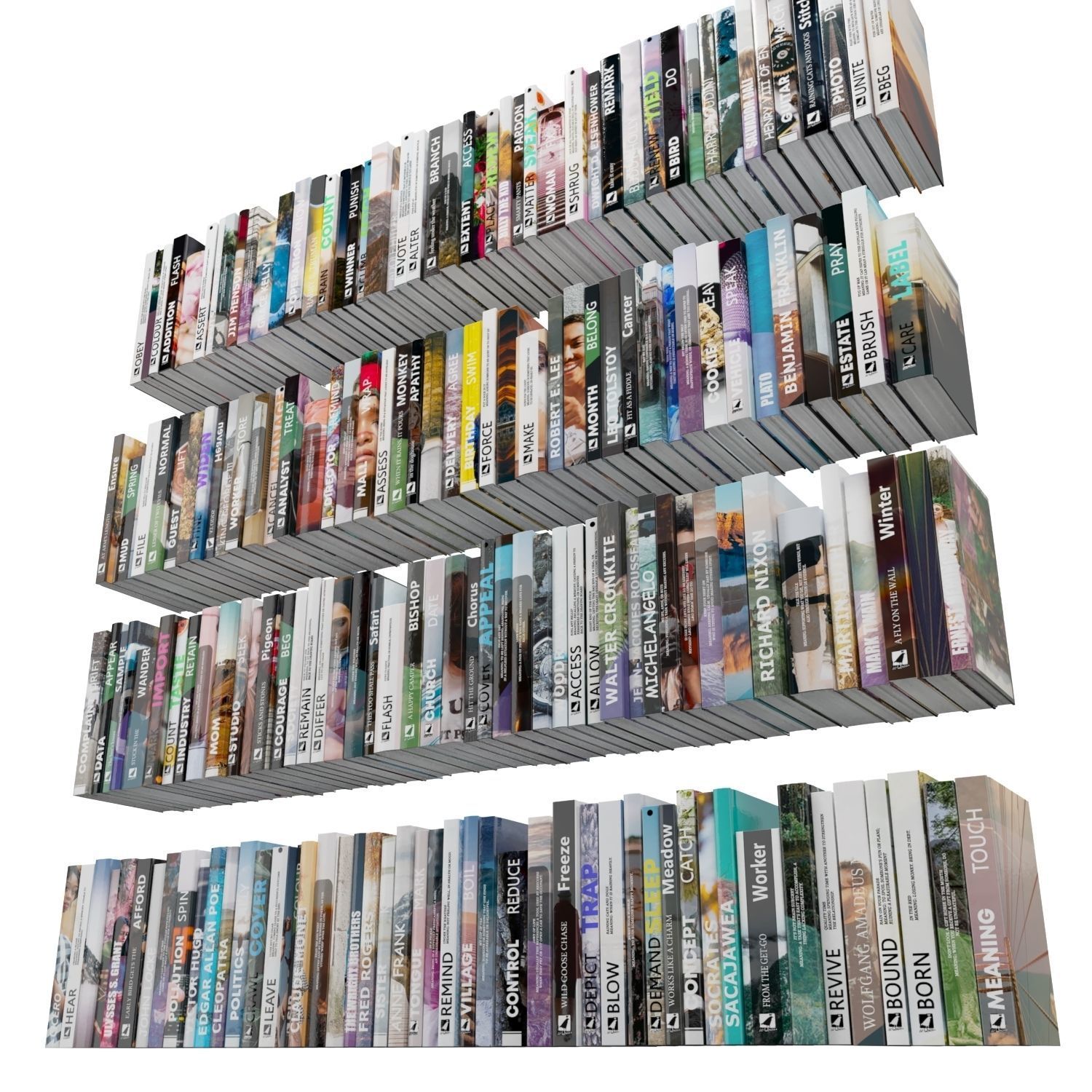 Books 150 pieces 1-7-1 Low-poly 3D model_5