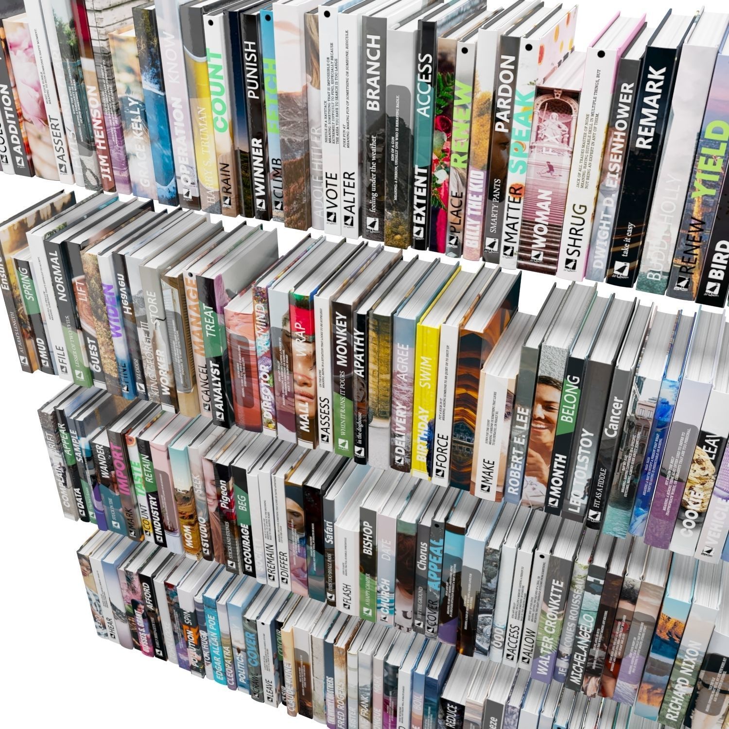 Books 150 pieces 1-7-1 Low-poly 3D model_22