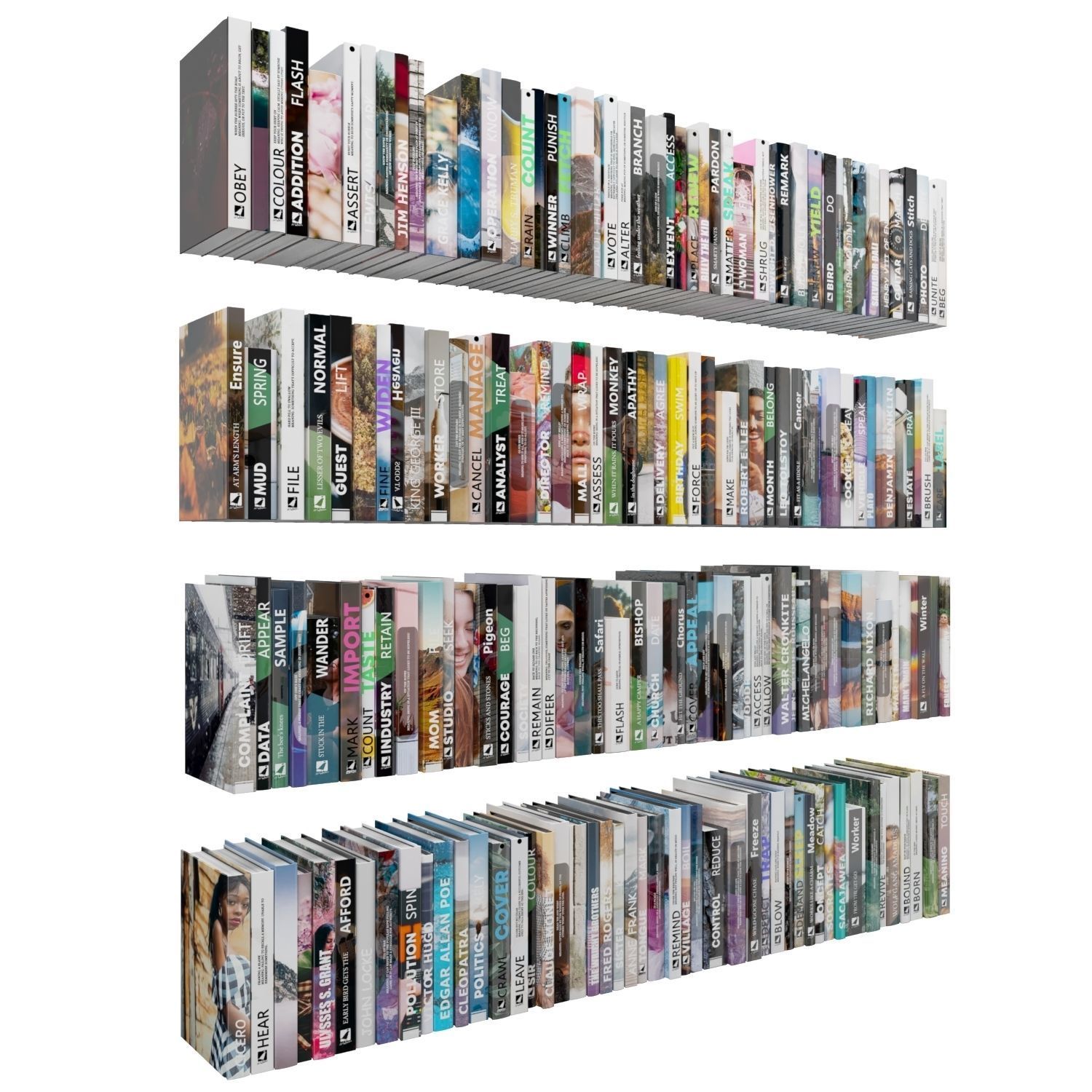 Books 150 pieces 1-7-1 Low-poly 3D model_2