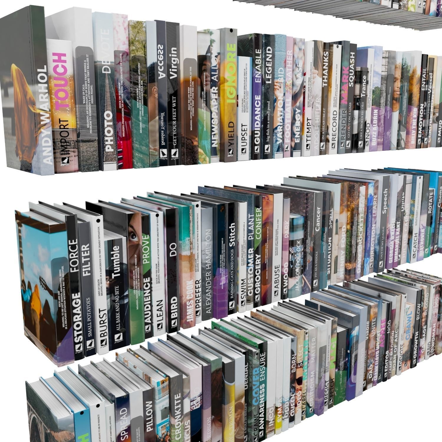 Books 150 pieces 1-7-2 Low-poly 3D model_18