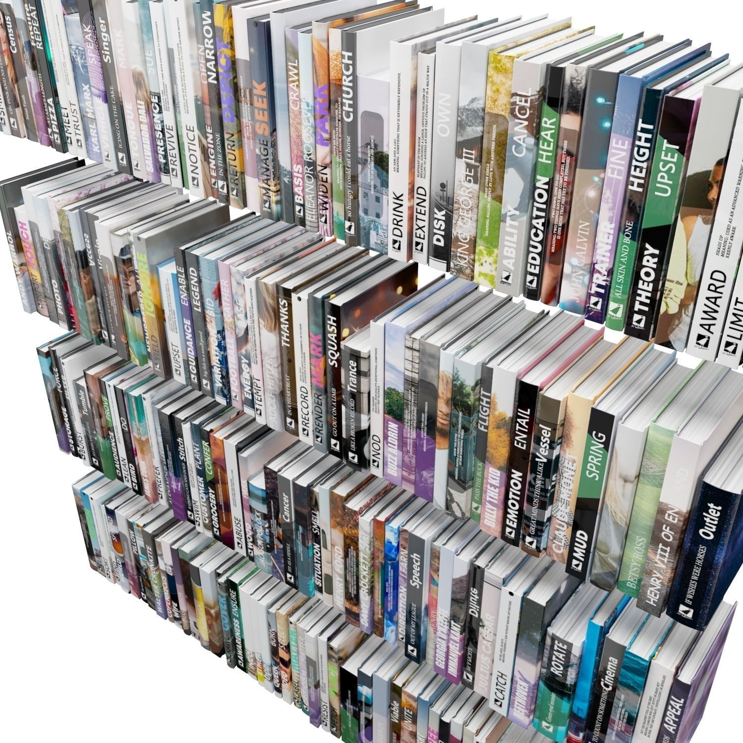 Books 150 pieces 1-7-2 Low-poly 3D model_21