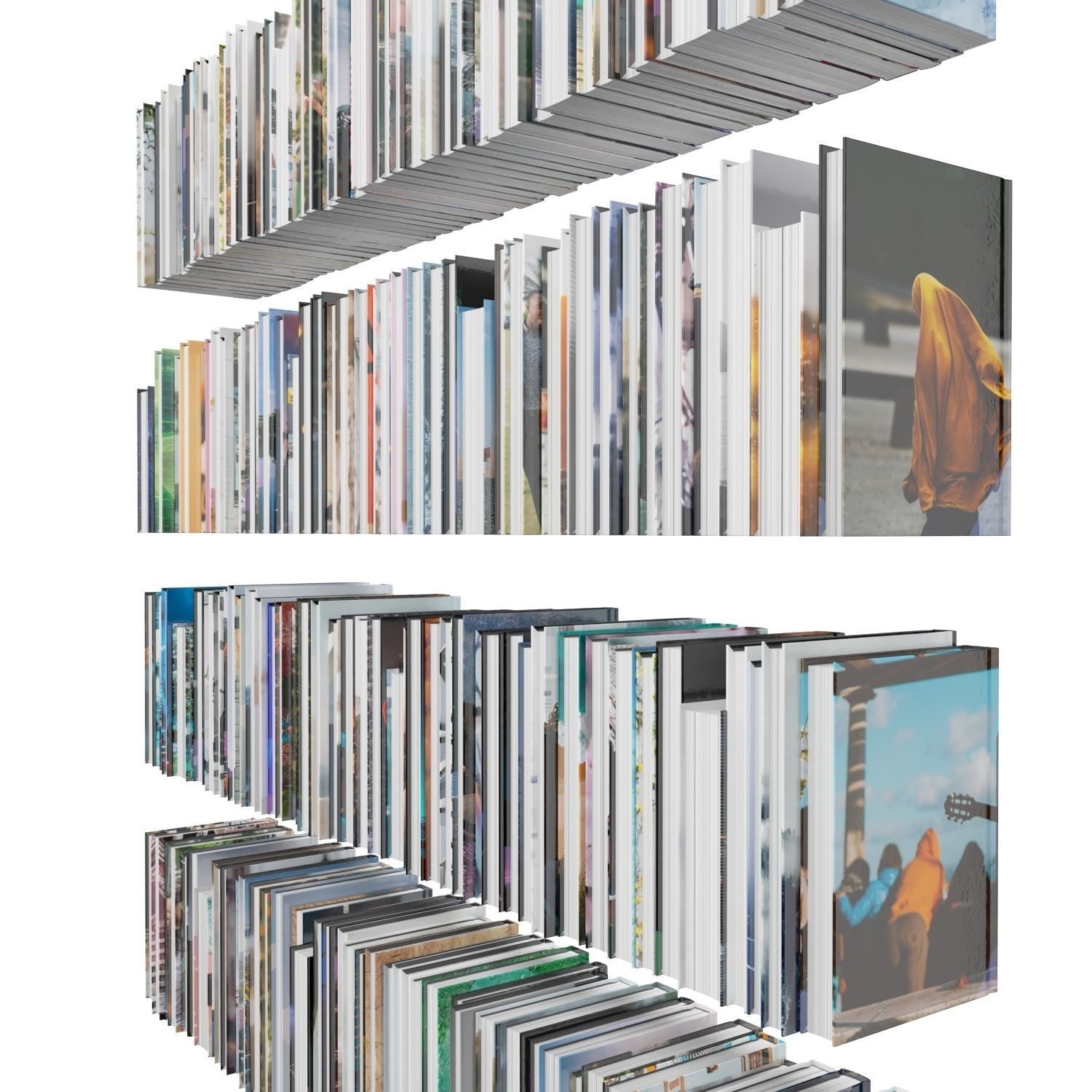 Books 150 pieces 1-7-2 Low-poly 3D model_12