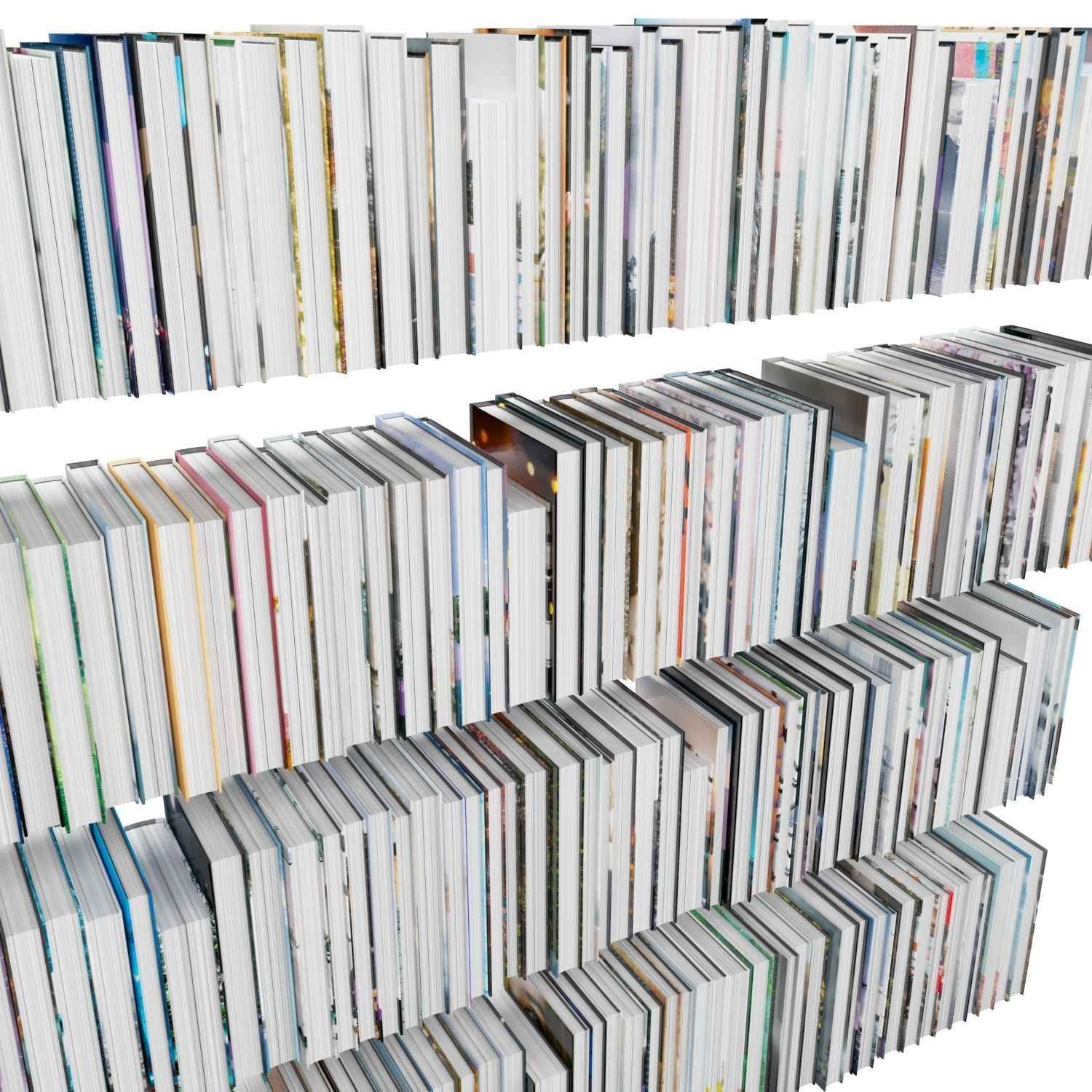 Books 150 pieces 1-7-2 Low-poly 3D model_8