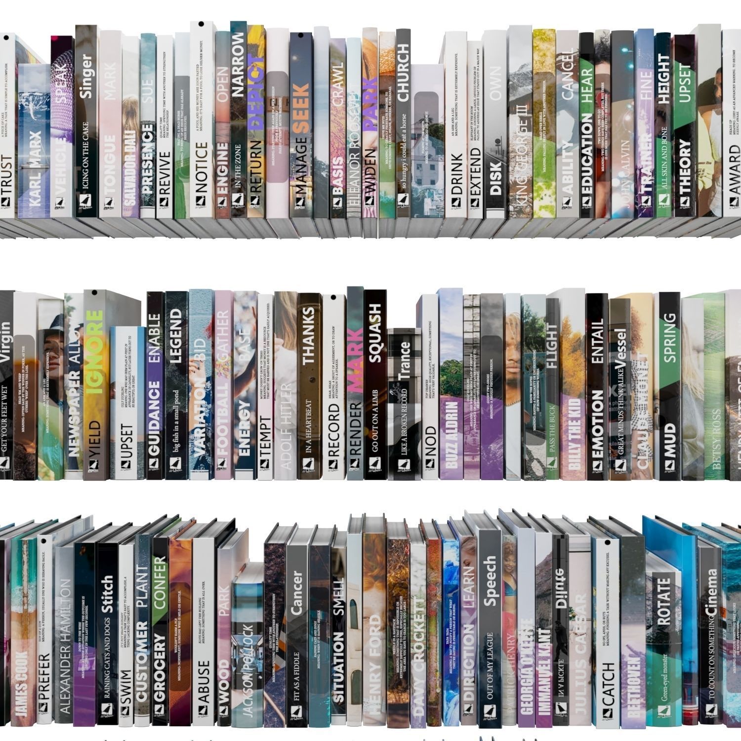 Books 150 pieces 1-7-2 Low-poly 3D model_11