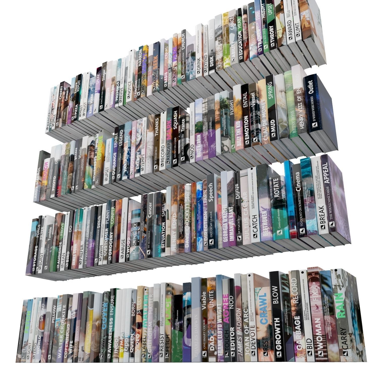 Books 150 pieces 1-7-2 Low-poly 3D model_4