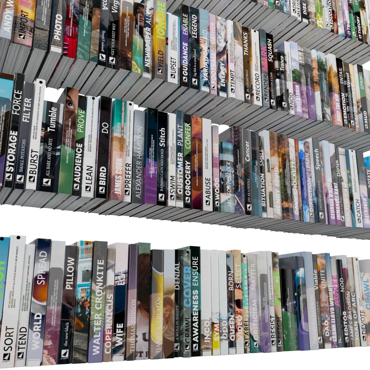 Books 150 pieces 1-7-2 Low-poly 3D model_17