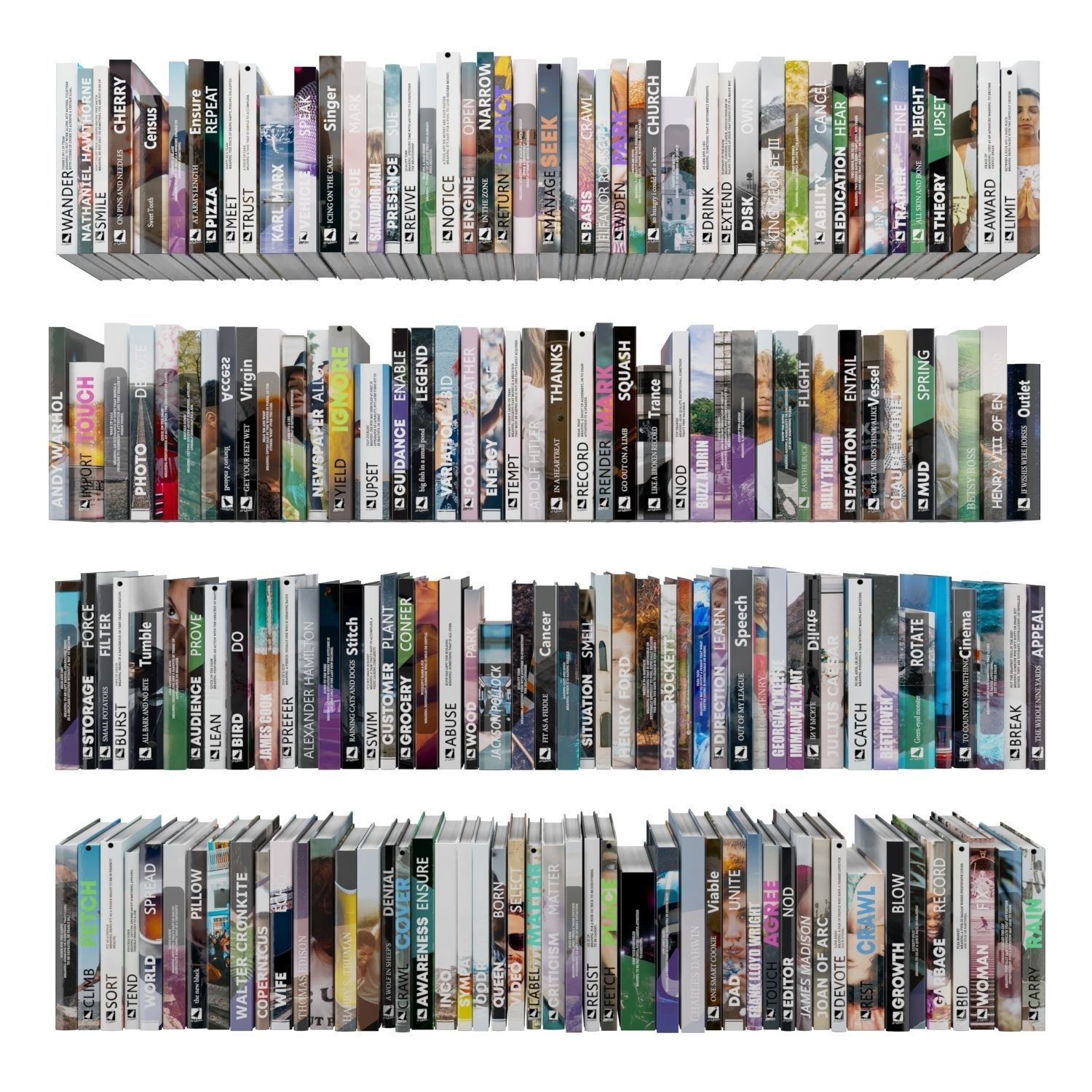 Books 150 pieces 1-7-2 Low-poly 3D model_1