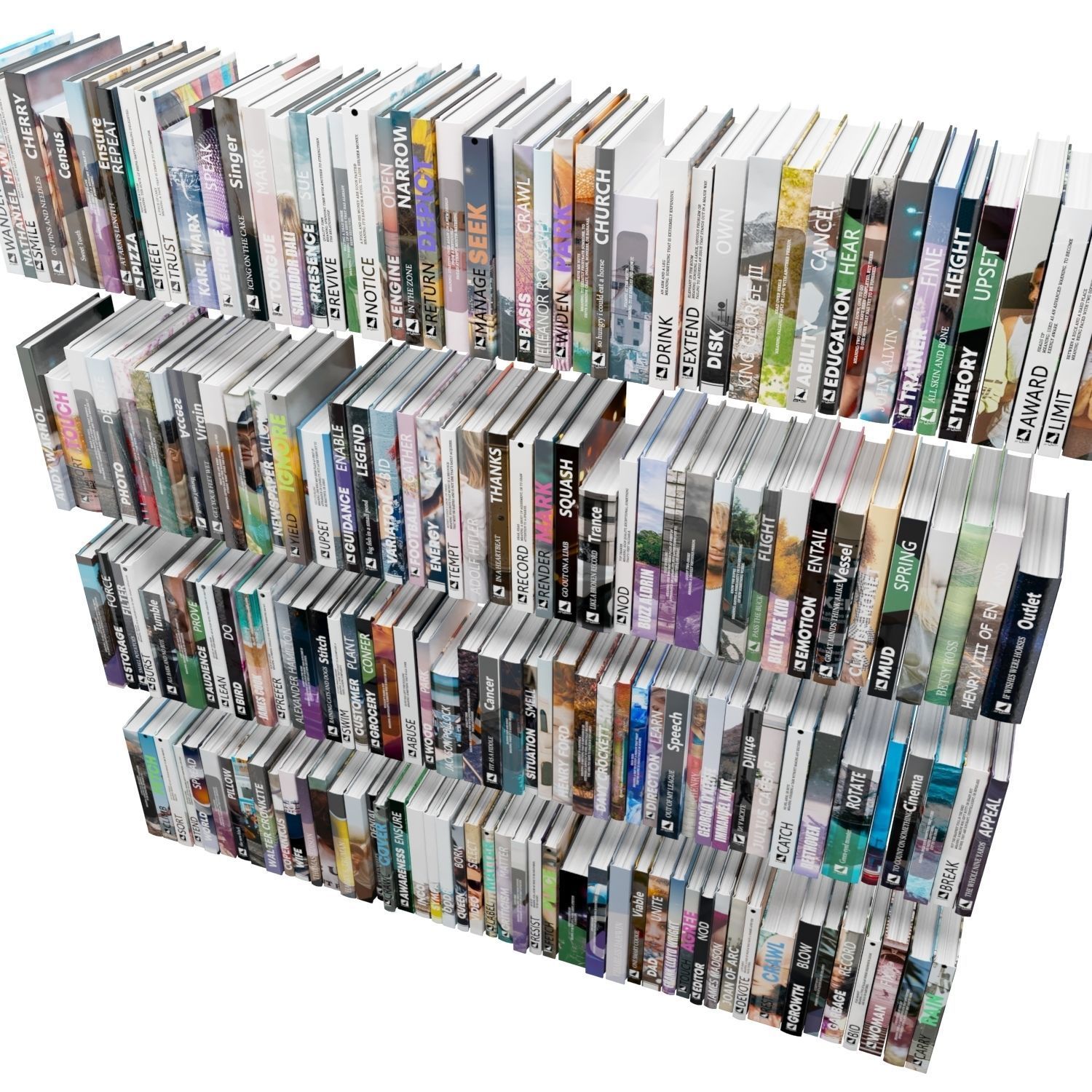 Books 150 pieces 1-7-2 Low-poly 3D model_6