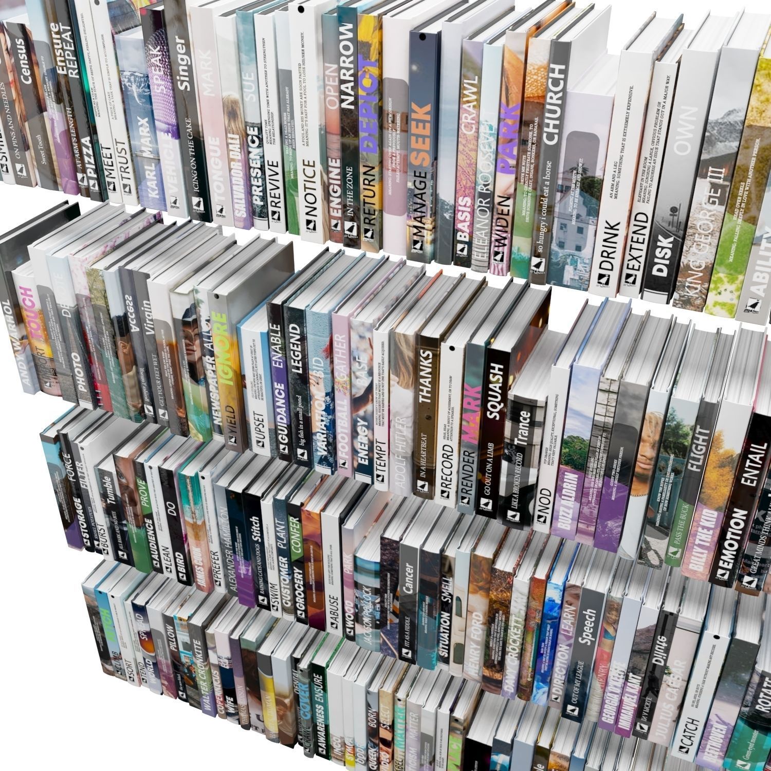 Books 150 pieces 1-7-2 Low-poly 3D model_22
