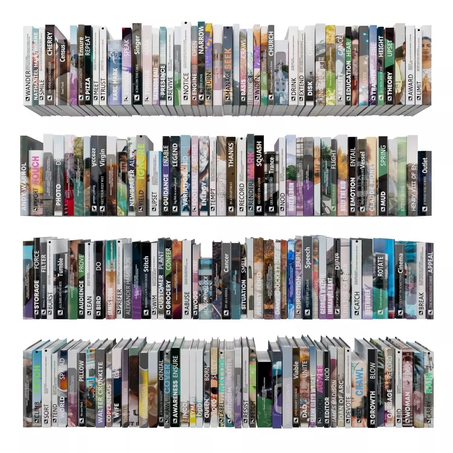 Books 150 pieces 1-7-2 Low-poly 3D model_0