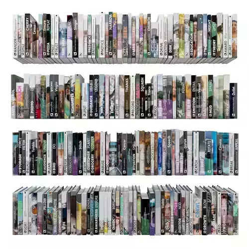 Books 150 pieces 1-7-2 Low-poly 3D model