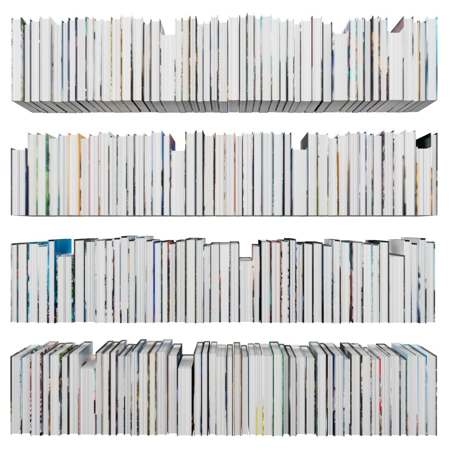 Books 150 pieces 1-7-2 Low-poly 3D model_15