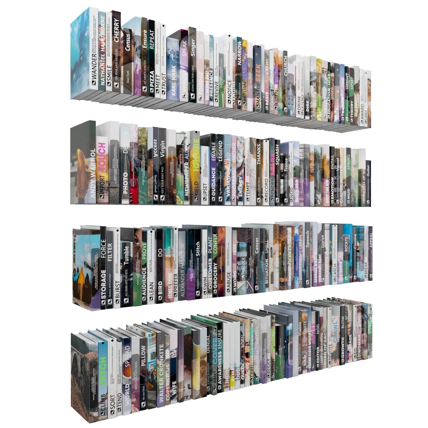 Books 150 pieces 1-7-2 Low-poly 3D model_3