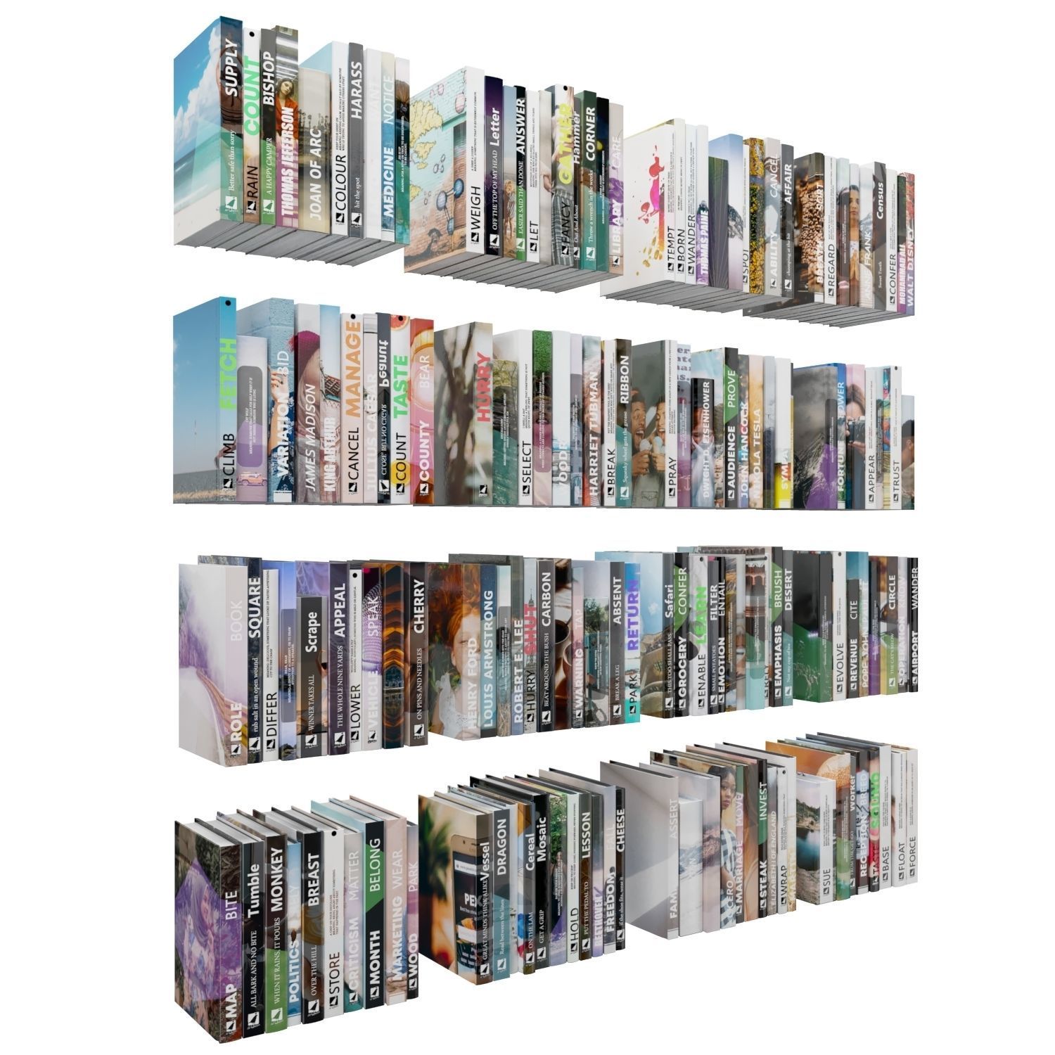 Books 150 pieces 1-8-1 3D model_2