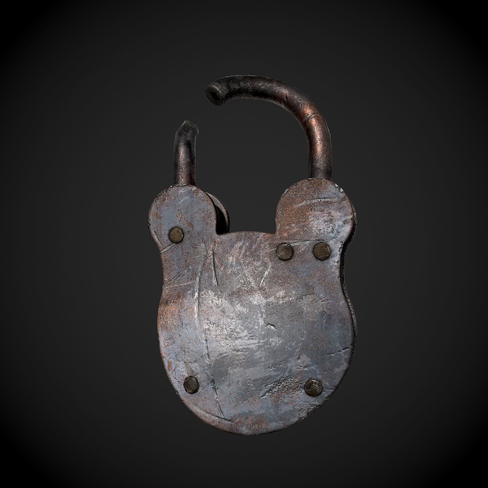 Padlock Low-poly 3D model_5