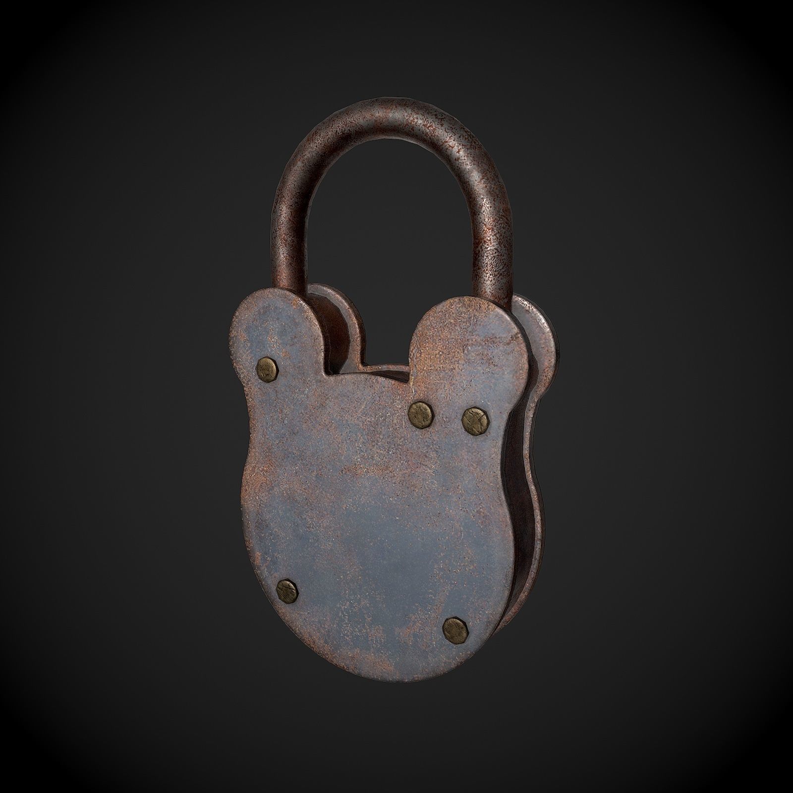 Padlock Low-poly 3D model_2