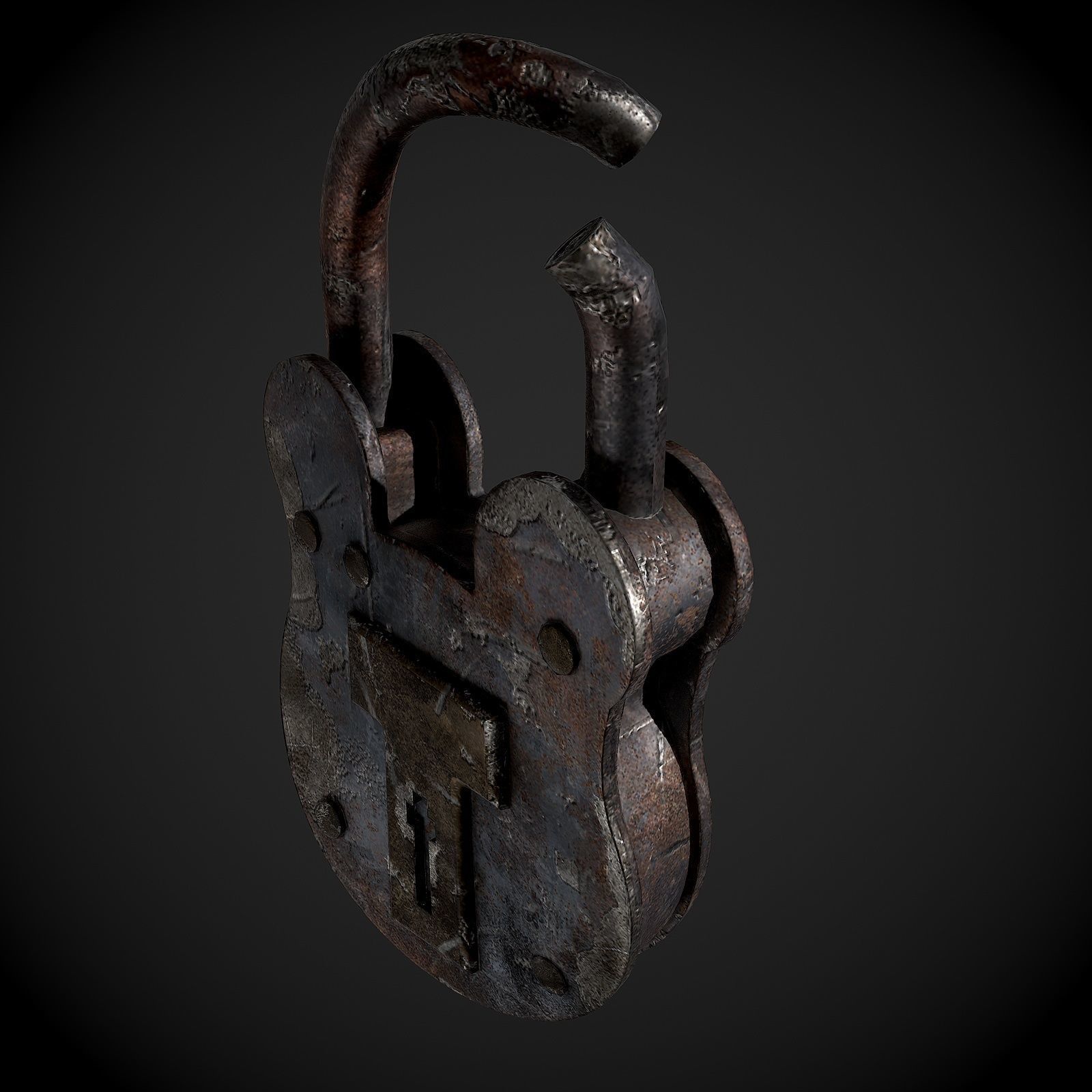Padlock Low-poly 3D model_6