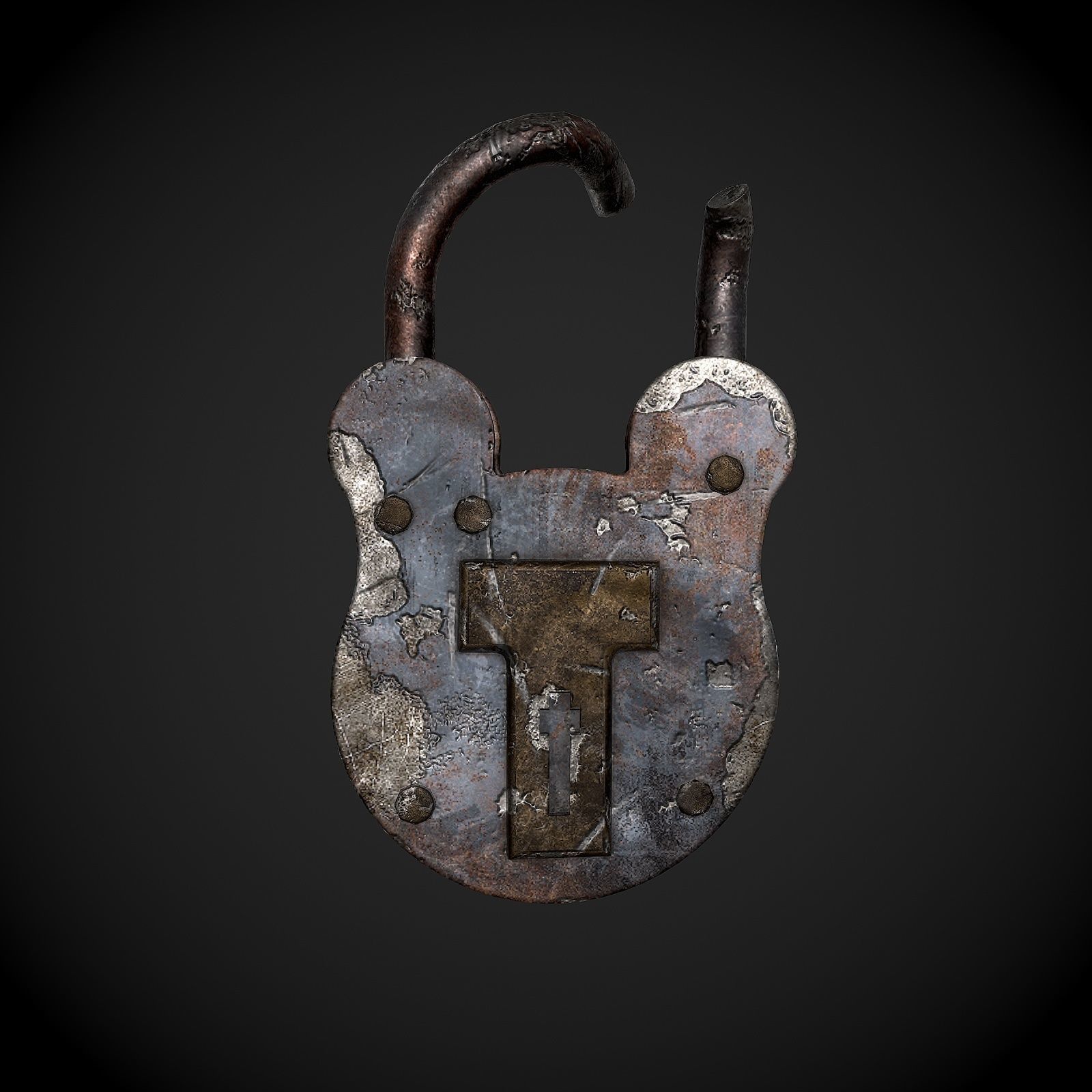 Padlock Low-poly 3D model_4