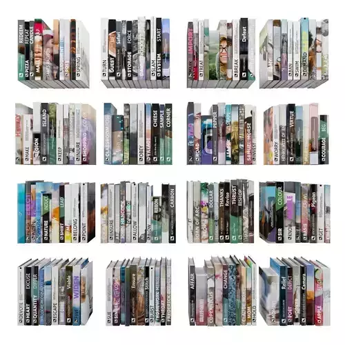 Books 150 pieces 1-8-2 Low-poly 3D model