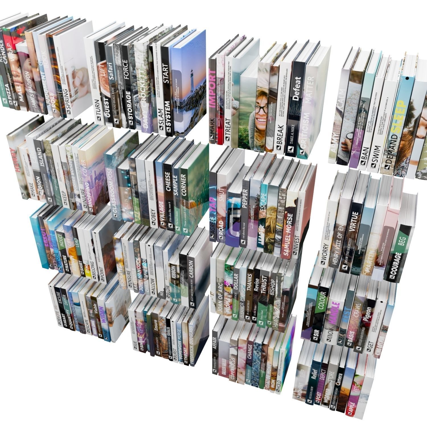 Books 150 pieces 1-8-2 Low-poly 3D model_7