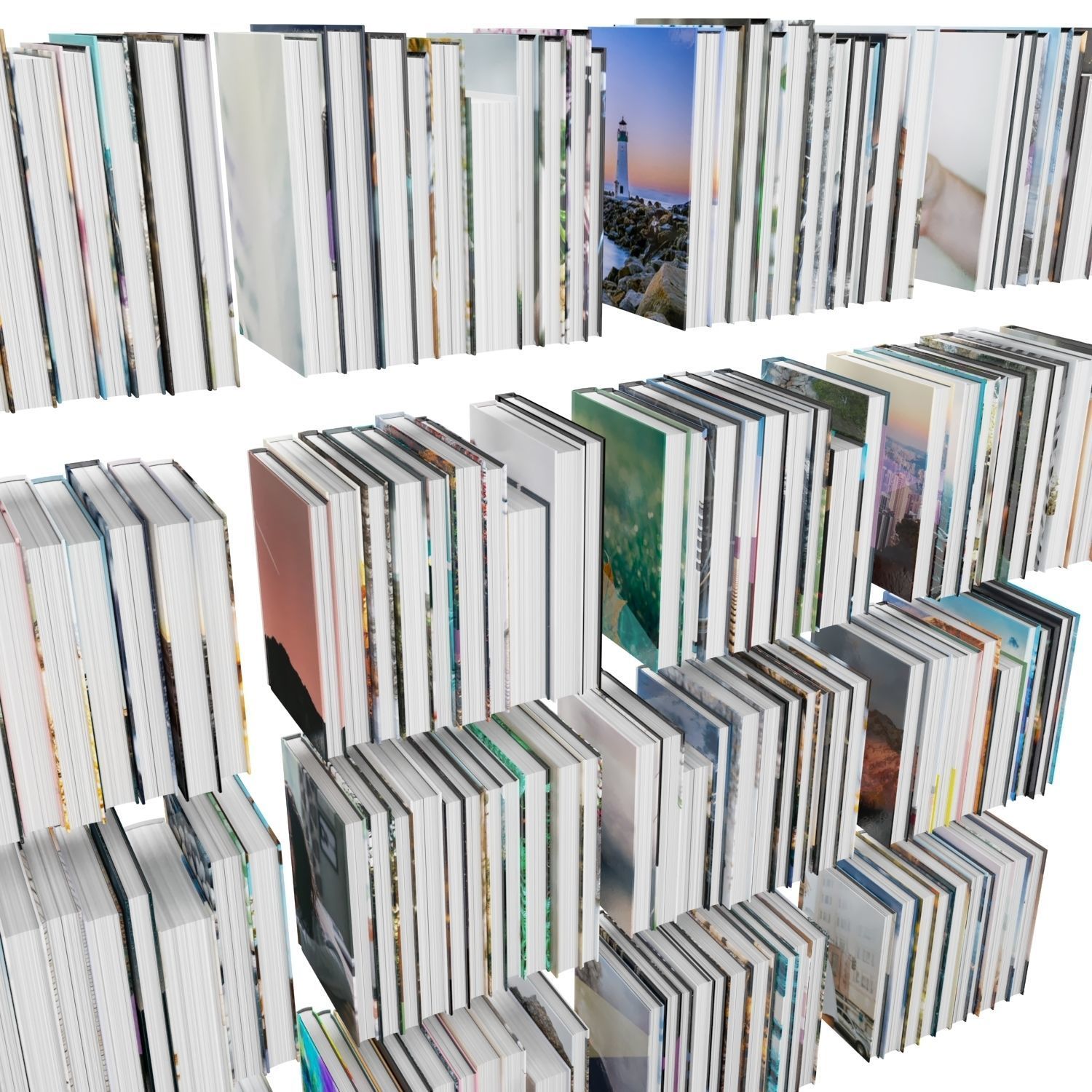 Books 150 pieces 1-8-2 Low-poly 3D model_9