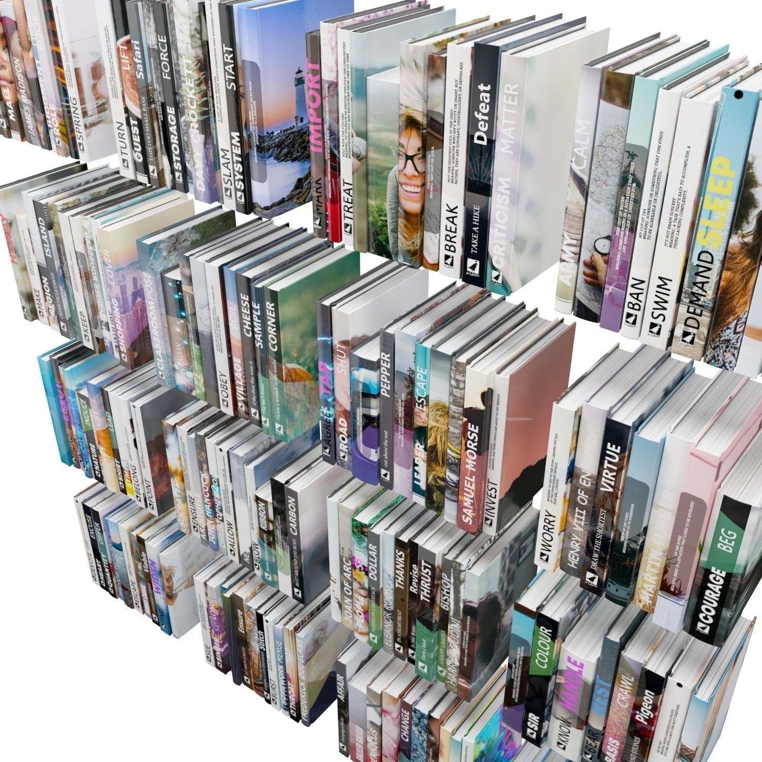 Books 150 pieces 1-8-2 Low-poly 3D model_20