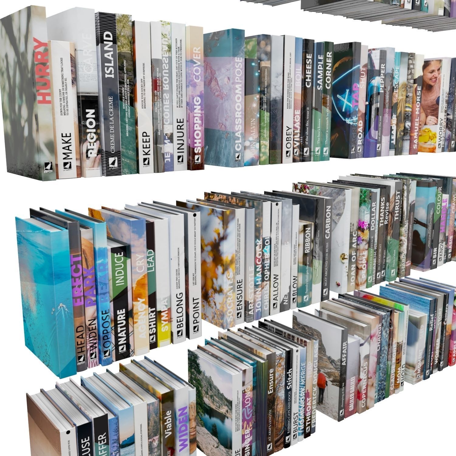 Books 150 pieces 1-8-2 Low-poly 3D model_18