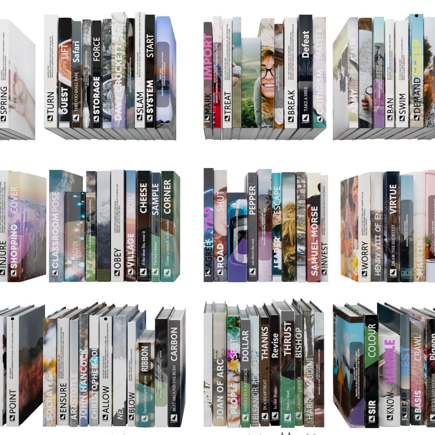 Books 150 pieces 1-8-2 Low-poly 3D model_11