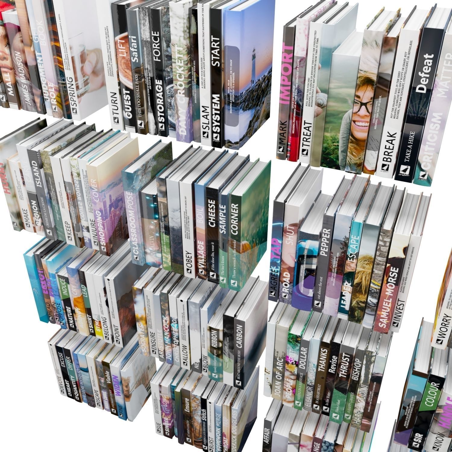 Books 150 pieces 1-8-2 Low-poly 3D model_22