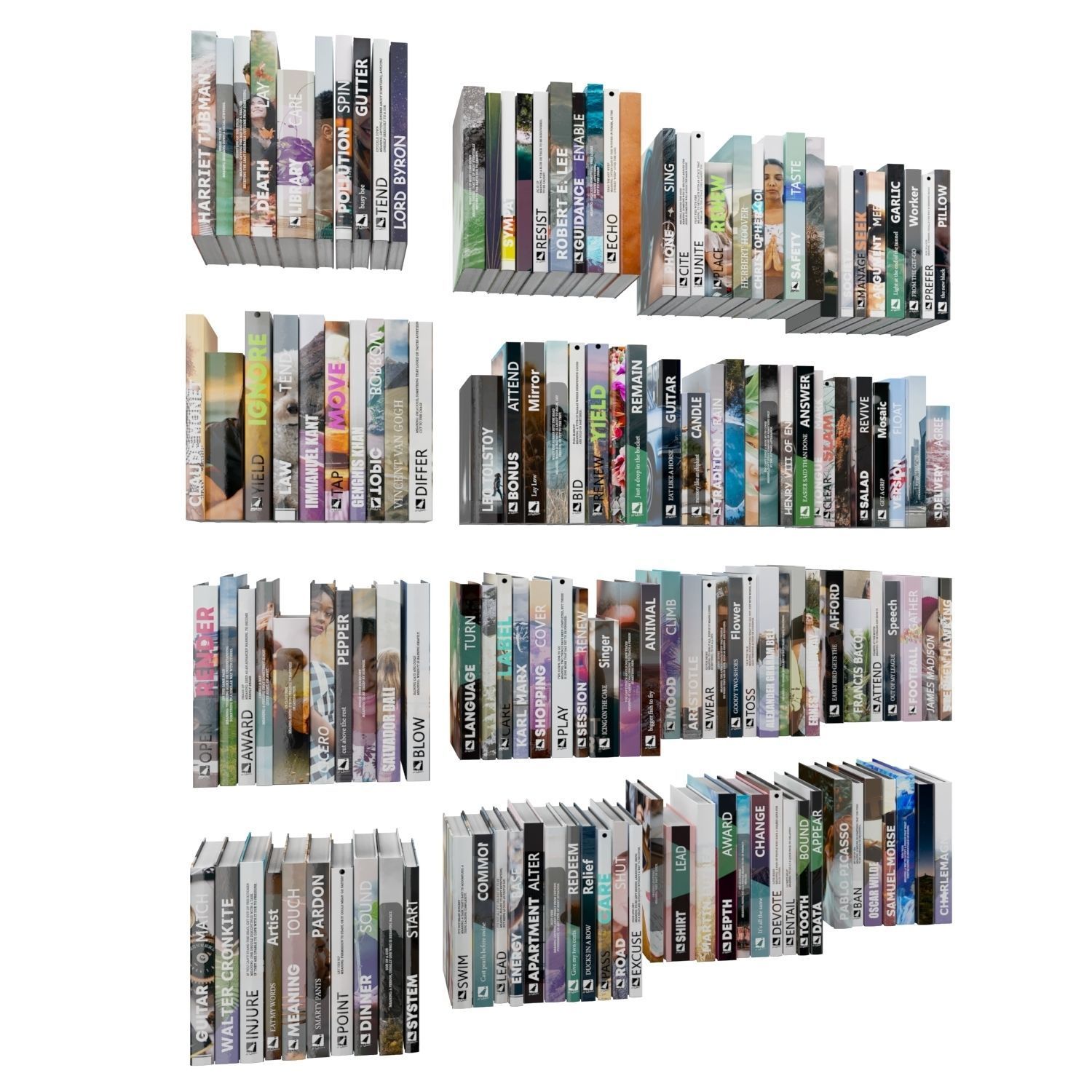 Books 150 pieces 1-9-1 Low-poly 3D model_2