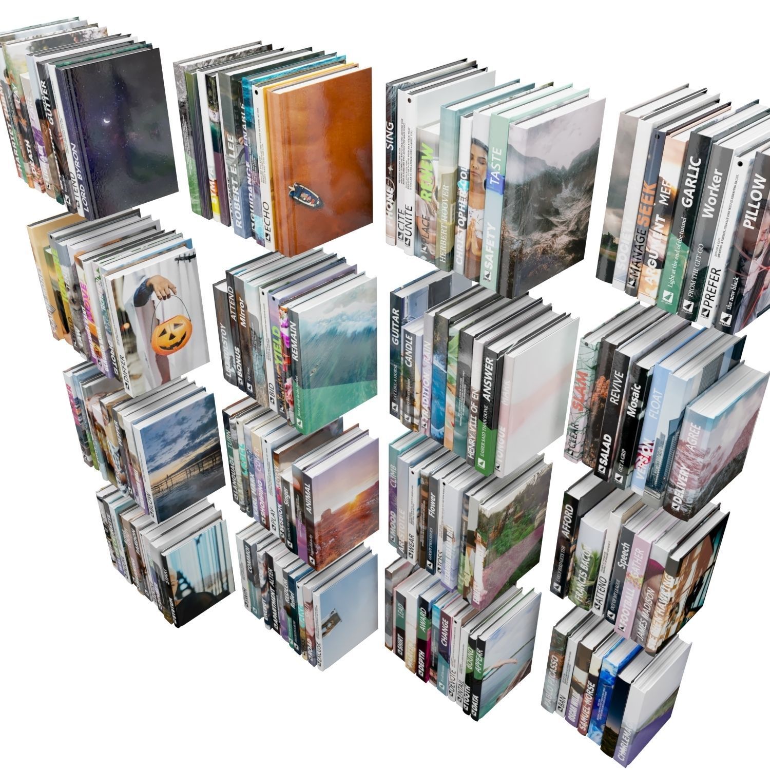 Books 150 pieces 1-9-1 Low-poly 3D model_7