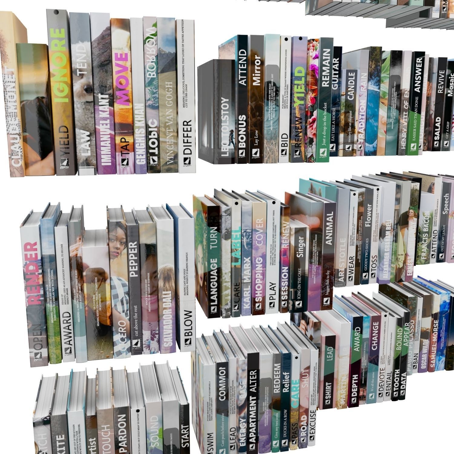 Books 150 pieces 1-9-1 Low-poly 3D model_18