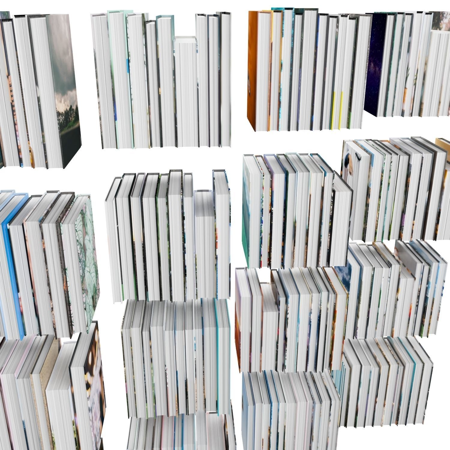 Books 150 pieces 1-9-1 Low-poly 3D model_9