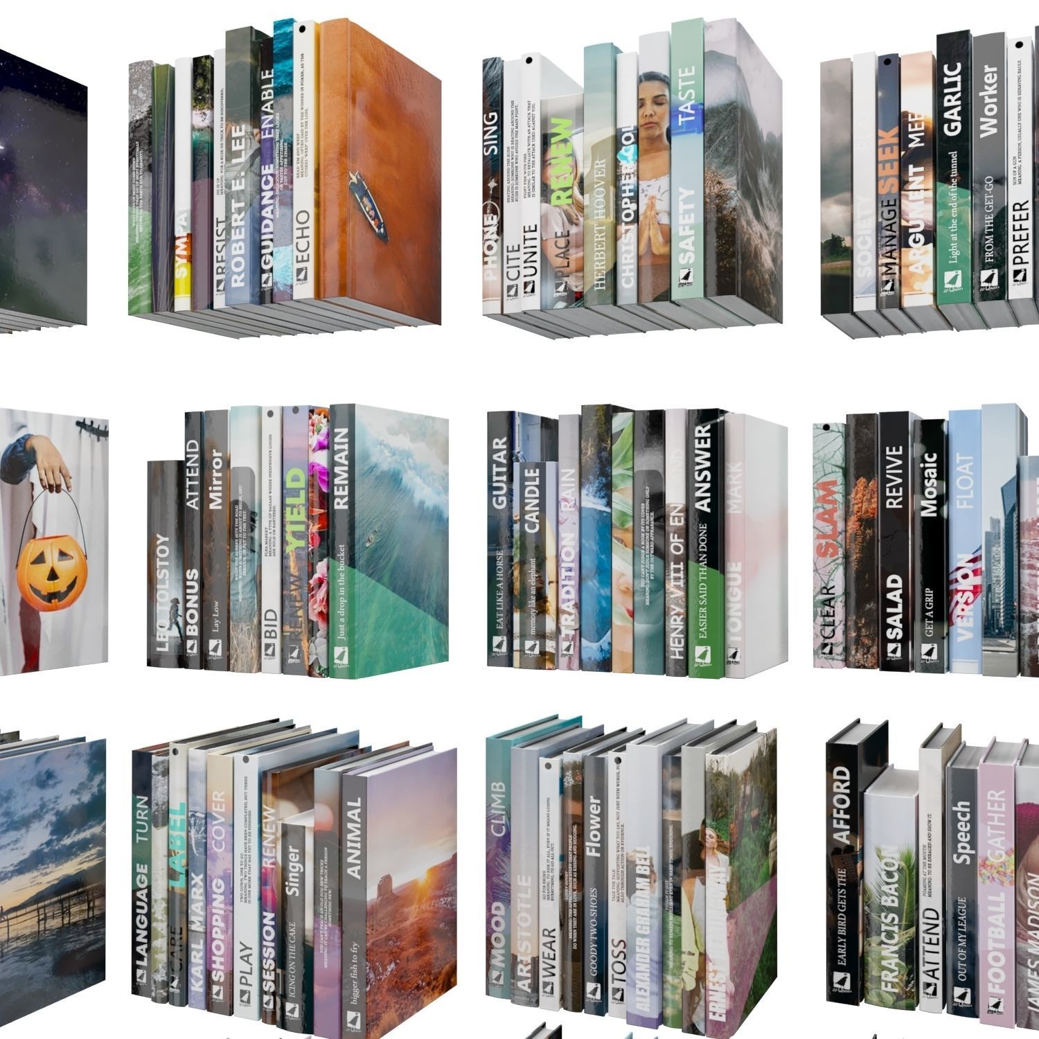 Books 150 pieces 1-9-1 Low-poly 3D model_11