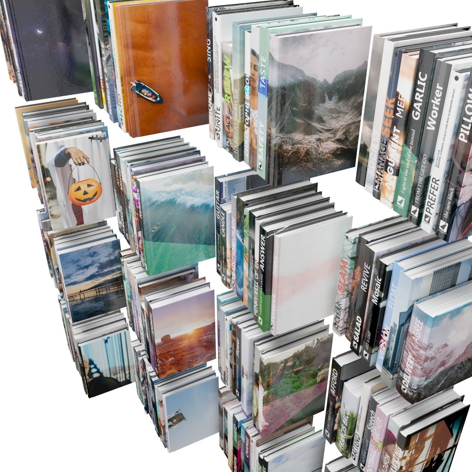 Books 150 pieces 1-9-1 Low-poly 3D model_21