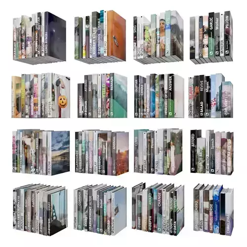 Books 150 pieces 1-9-1 Low-poly 3D model