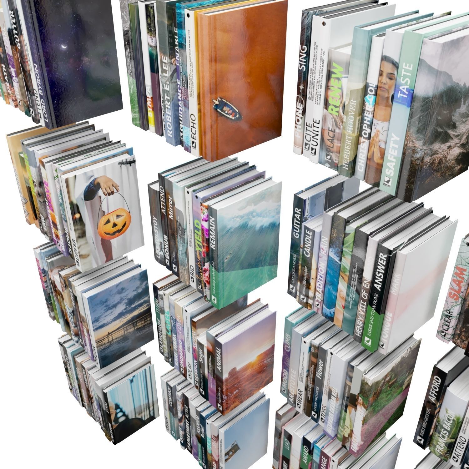 Books 150 pieces 1-9-1 Low-poly 3D model_22