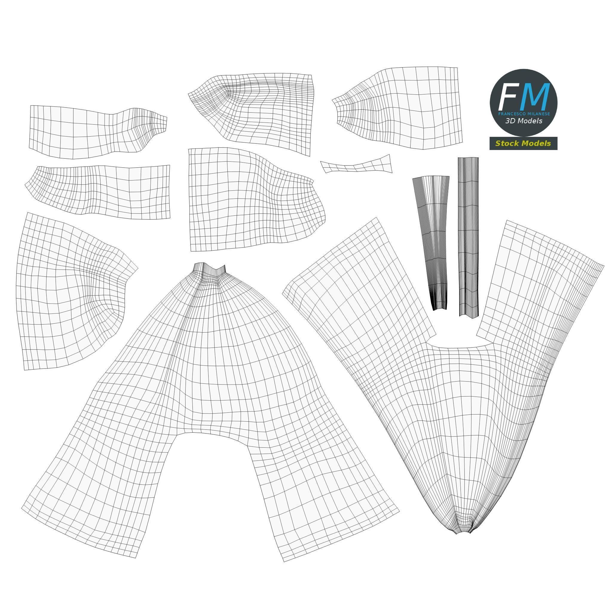 Stylized human first molar tooth Low-poly 3D model_11