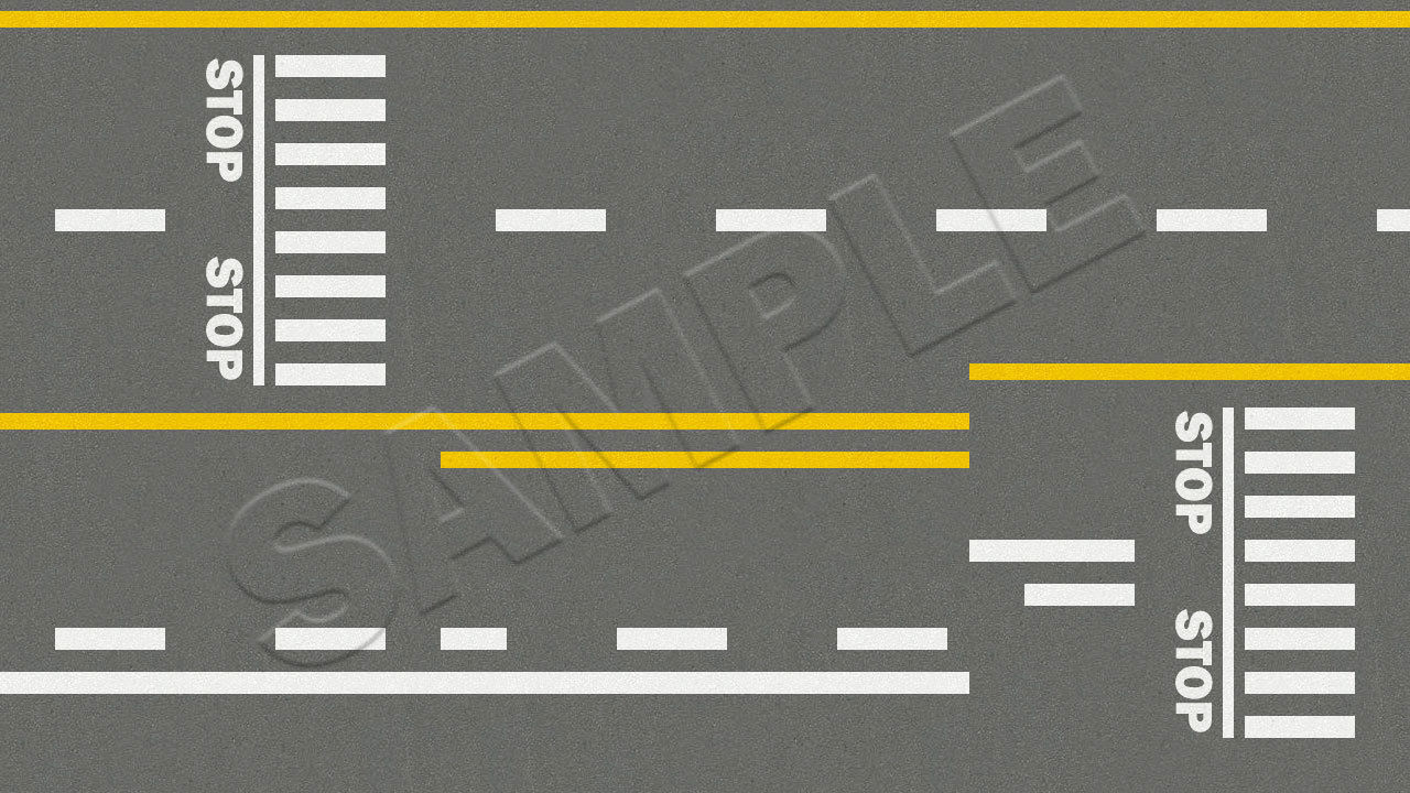 Road Patterns with Markers Low-poly 3D model_14